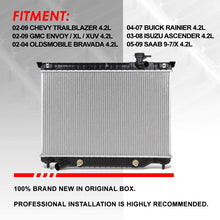 Replacement for Chevy Trailblazer/GMC Envoy Black 1-5/16 inches Inlet OE Style Aluminum Replacement Racing Radiator