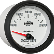 Auto Meter 7837 Phantom II 2-5/8" 100-250 Degree F Short Sweep Electric Water Temperature Gauge