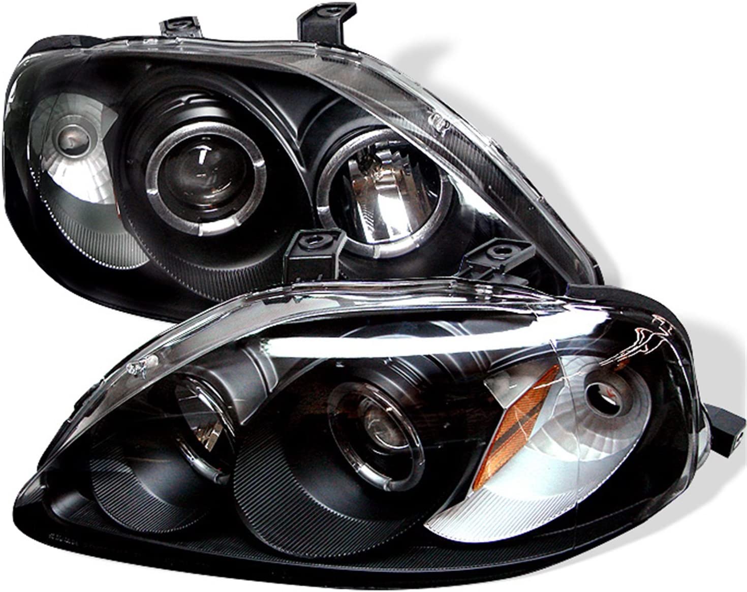Spyder Auto LED Halo Projector Headlights Black/Clear (Black/Clear)