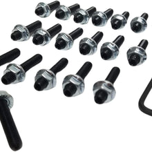 Z Whip 19pc Oil Pan Stud Kit with Locking Nuts Compatible with Acura Integra Honda Civic Del sol VTEC Type R GSR B18 B20 B16 D15 D16 1.8L H22 H23 B C D F H Series Engines B Engine Oilpan Bolt Set