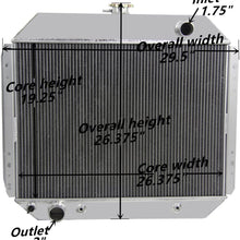 Primecooling 56MM 3 Row Core Aluminum Radiator for Ford F100 F150 F250 F350 Truck Pickup 1966-79 /Bronco V8 1978-79