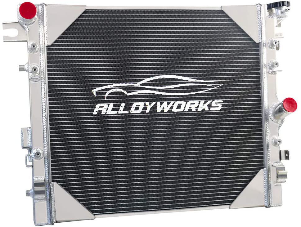 ALLOYWORKS Jeep Wrangler Racing Radiator, All Aluminum Radiator For 2007-2015 Jeep Wrangler JK 3.6L 3.8L V6 Engines USA PRO