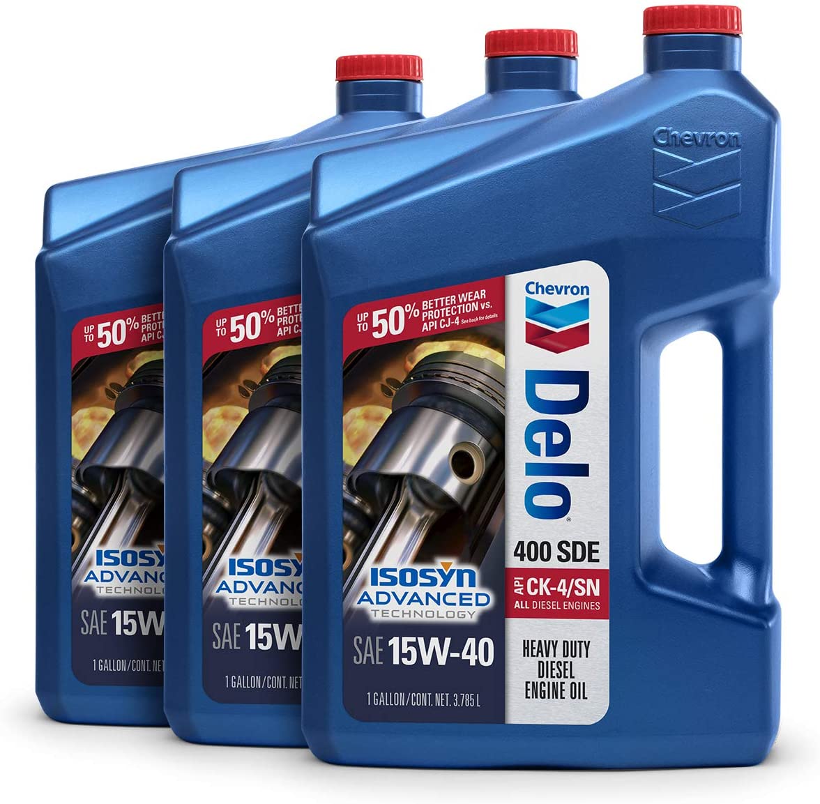 Delo 400 SDE SAE 15W-40 Motor Oil - 1 Gallon Jug, (Pack of 3)