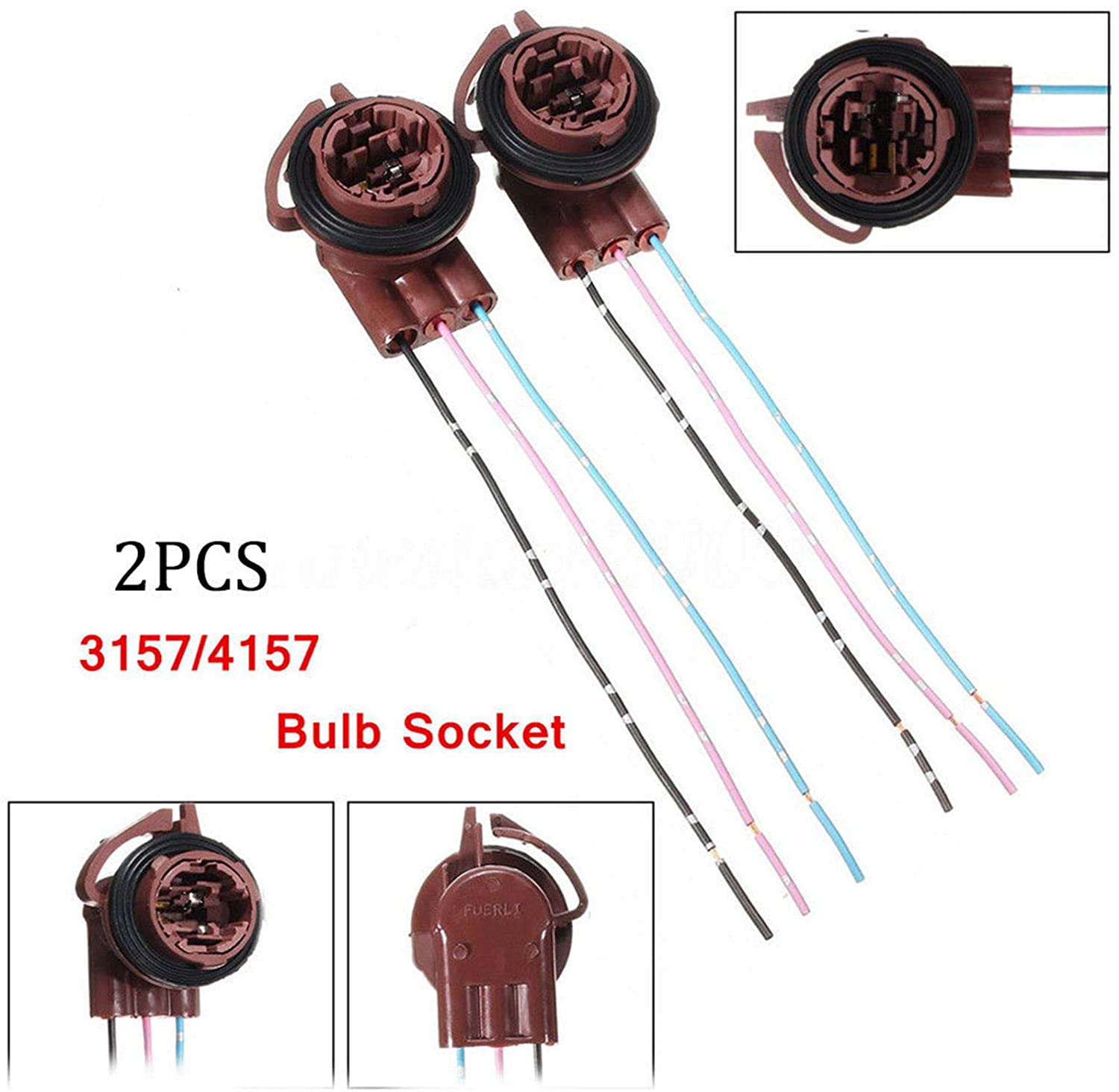 Xotic Tech Pair 3156 3157 Female Adapter Wiring Harness Pigtails Compatible With Both LED/Incnsendtable Bulbs For Turn Signal, DRL Driving or Brake/Tail Lights