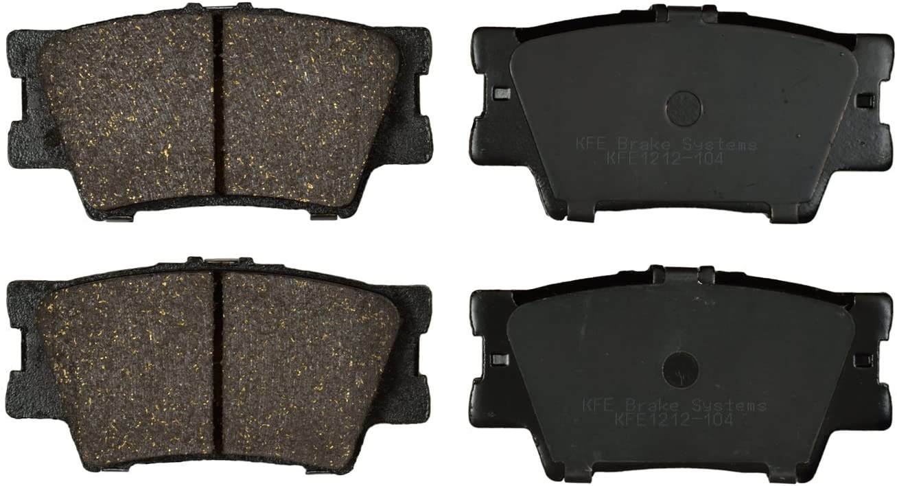 KFE KFE1212-104 Ultra Quiet Advanced Premium Ceramic Brake Pad Rear Set Compatible with: Toyota Camry, RAV4, RAV 4, Avalon, Matrix; Lexus ES300h, ES350, HS250h; Pontiac Vibe