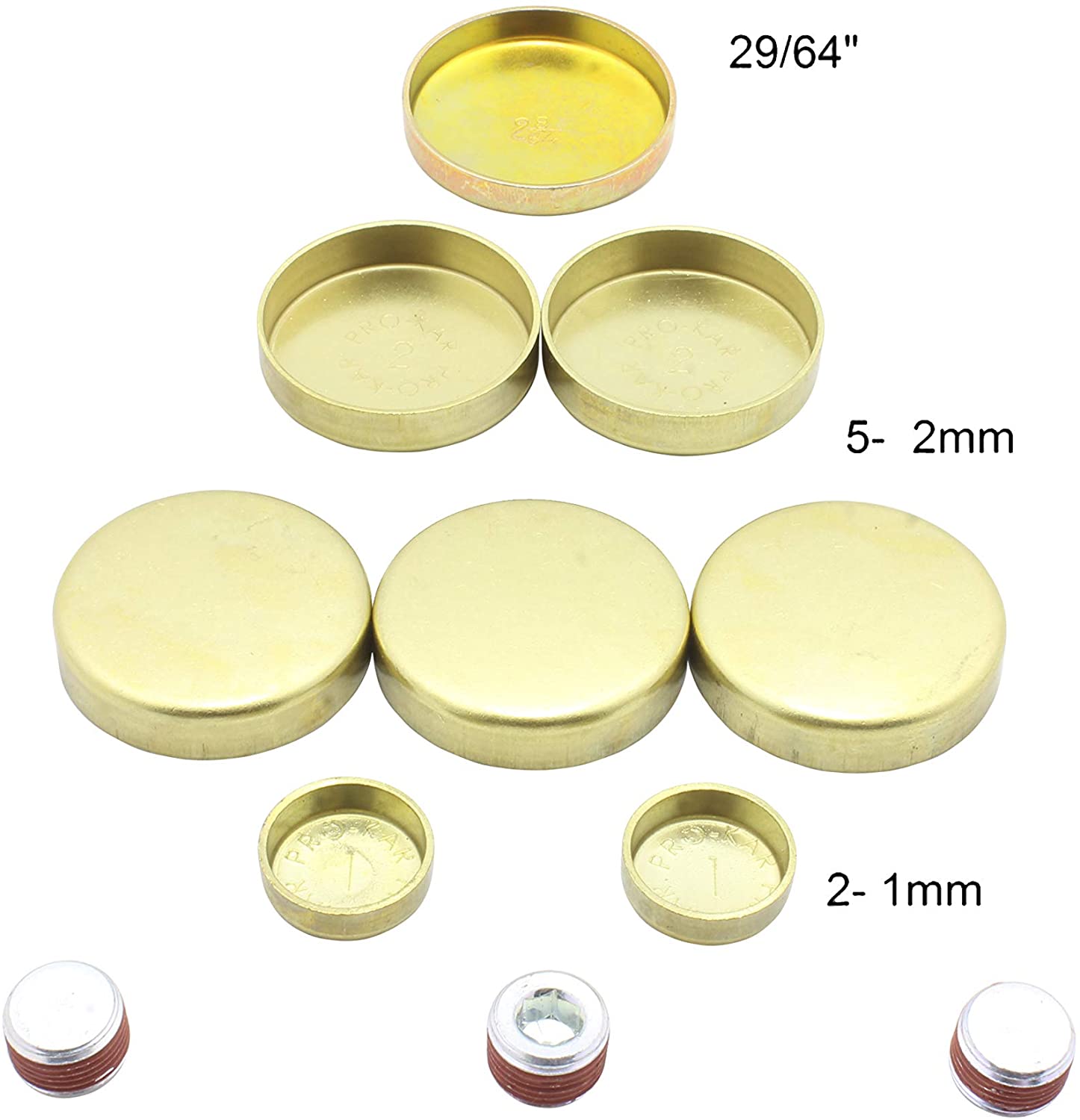 DNJ Freeze Plug Set (Brass) FPS1120 For 87-06 Jeep/Wrangler, Grand Cherokee, Cherokee, Comanche, Wagoneer 4.0L L6 OHV Naturally Aspirated