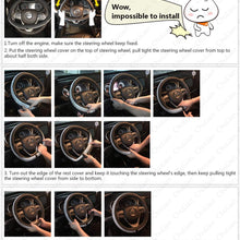 New Diamond Leather Steering Wheel Cover with Bling Bling Crystal Rhinestones, Universal Fit 15 Inch Anti-Slip Wheel Protector for Women Girls,Black