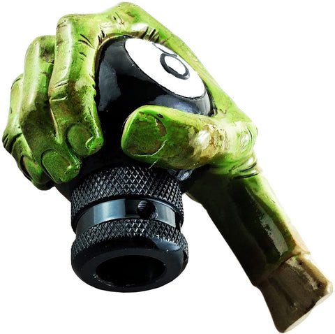 Lunsom 8 Ball Shifter Knob Green Hand Car Transmission Shifter Stick Handle Head Fit Universal Automatic Manual Vehicle