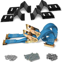 DC Cargo Mall ATV Wheel Chock & Strap Kit | Trailer Tie Down System for ATV’s, UTV’s, & Mowers