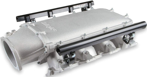 NEW HOLLEY MODULAR LO-RAM EFI MANIFOLD KIT,FRONT-FEED PLENUM,SILVER FINISH,COMPATIBLE WITH GM LS1,LS2 & LS6 GEN III & IV ENGINES