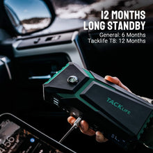 TACKLIFE T8-Newer Model 800A Peak 18000mAh Car Jump Starter with LCD Display (up to 7.0L Gas, 5.5L Diesel Engine), 12V Auto Battery Booster with Smart Jumper Cable, Quick Charger