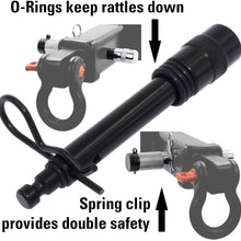 TowWorks 5/8" Trailer Hitch Locking Pin - Black Tow Hitch Receiver Lock with Anti-Rattle, fits Class III/IV Hitches with 2" and 2.5" Receivers, 79631