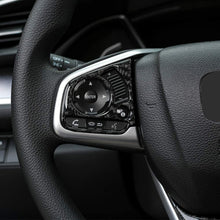 Thenice for 10th Gen Civic Real Carbon Fiber Steering Wheel Trims Inner Wheel Button Decoration Cover for Honda Civic 2020 2019 2018 2017 2016