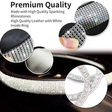 Valleycomfy Diamond Crystal Steering Wheel Cover for Women Girls- Bling Bling Rhinestones Steering Wheel Cover with Universal Fit 15 Inch(Pink White Diamond)