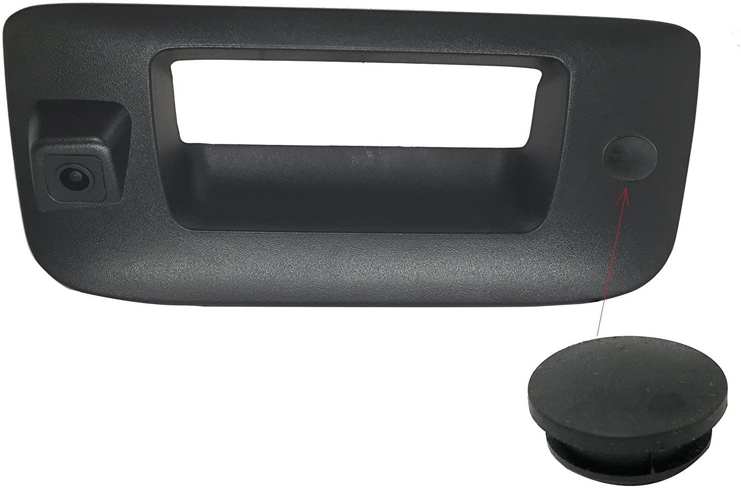 PYvideo Backup Camera for (2007-2013) Chevy Silverado/GMC Sierra for Universal Monitors (RCA) (Color: Black) with Key Hole Plug (Black with plug)