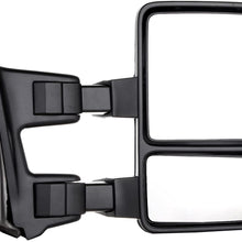 LUJUNTEC Towing Mirrors Fit for 1999-2007 for Ford F250/F350/F450/F550 Super Duty Tow Mirrors Set Driver and Passenger Side Power Adjust Heated Turn Signal Light Chrome Housing