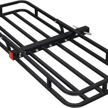 ZENY Hitch Mount Cargo Carrier Universal 53" Compact Luggage Rack Steel Cargo Basket 2’’ Receiver Cargo Rack 500 LBS Capacity