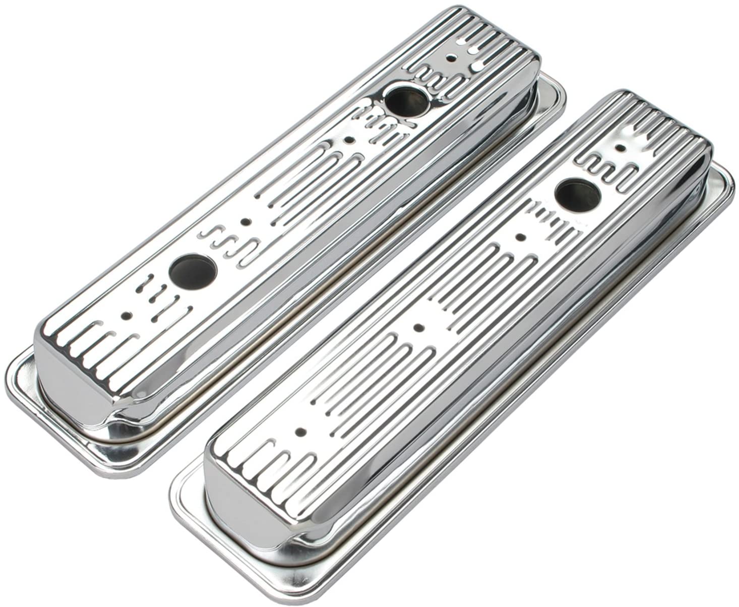 Trans-Dapt 9702 Chrome Valve Covers - Set of 2