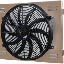 OzCoolingParts Chevy Bel Air Aluminum Radiator Fan Shroud Kit, 16" Electric Fan w/Louver Shroud Kit for 1955-1957 56 Chevy Bel Air, One-Fifty Series, Two-Ten Series V8 L6 w/Cooler AT&MT