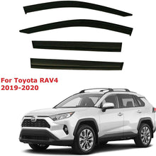 Black Tinted Side Window Vent Visor Deflectors Rain Guards for Toyota Rav4 2019 2020 - 4 Piece set