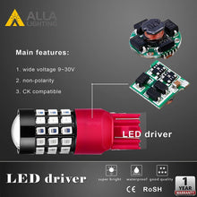 Alla Lighting 7440 7443 LED Strobe Brake Lights Bulbs Super Bright W21W T20 Wedge High Power 2835 SMD 12V Flashing Strobe Stop Lights Replacement for Cars, Trucks, Brilliant Pure Red