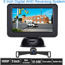 Regetek HD Digital Backup Camera System 5'' LCD Monitor Waterproof Night Vision Rear/Front View Camera for Cars ATVs SUVs UTVs Can-Am Vans Campers Sedans Pickup Truck Minivans Trailer RVs Motorhomes
