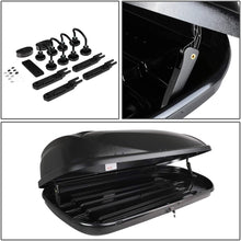 DNA Motoring PT-ZTL-8099-BK Pair Aluminum Roof Rail Cross Bars+Cargo Box Baggage Carrier w/Lock+Keys,Black