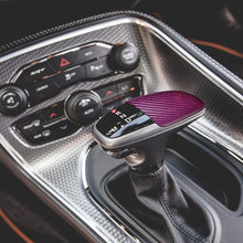 ToolEpic for Dodge Challenger Charger Durango Accessories 2015-2020 - Gear Shift Knob Trim Cover- ABS Plastic with Carbon Fiber Paint Surface, Perfect for Decoration - White Clearcoat