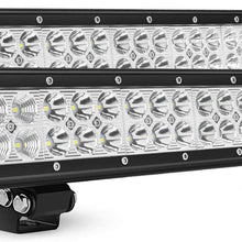 Nilight Light Bar 2PCS 20 Inch 126W LED Lights Spot Flood Combo Led Off Road Driving Lights Led Fog Lights Jeep Lights Boat Lighting LED Work Light ,2 Years Warranty