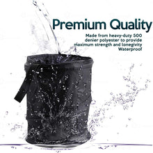 Zone Tech Universal Traveling Portable Car Trash Can - Black Collapsible Pop-up Leak Proof Trash Can