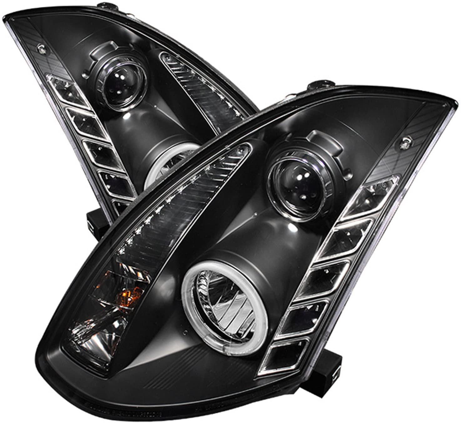 Spyder 5029874 Infiniti G35 03-07 2DR Projector Headlights - Xenon/HID Model Only (Not Compatible With Halogen Model) - CCFL Halo - DRL - Black - High H4 (Included) - Low D2R (Not Included) (Black)