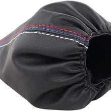 XtremeAmazing 5 Speed Manual Shift Knob with Leather Gear Lever Shifter and Handbrake Boot Cover Gaiter Black