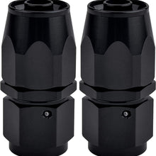 EVIL ENERGY 6AN Straight Swivel Hose End Fitting for Braided Fuel Line Aluminum Black 2PCS