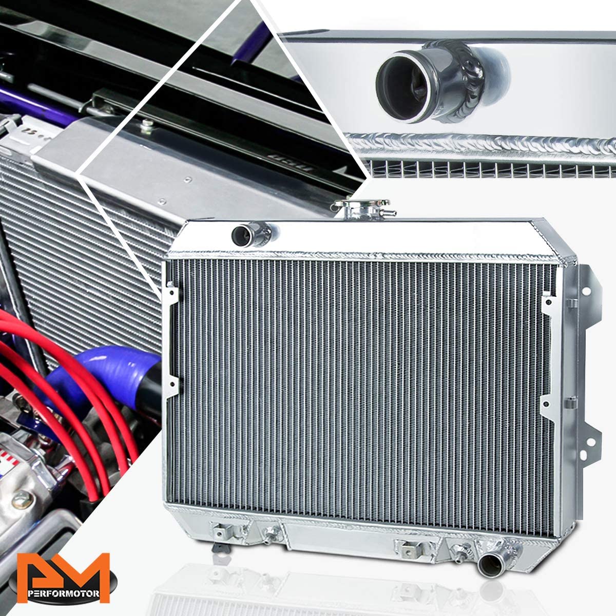 For Datsun 280Z Fairlady 75-78 Aluminum 3-Row/Core Performance Racing Radiator