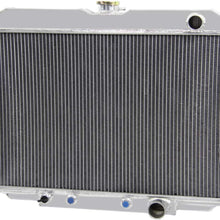 CoolingSky 62MM 4 Row Core Aluminum Radiator +2X12" Fan +Shroud for Ford Mustang Cougar Fairlane Ranchero V8 1967-1970