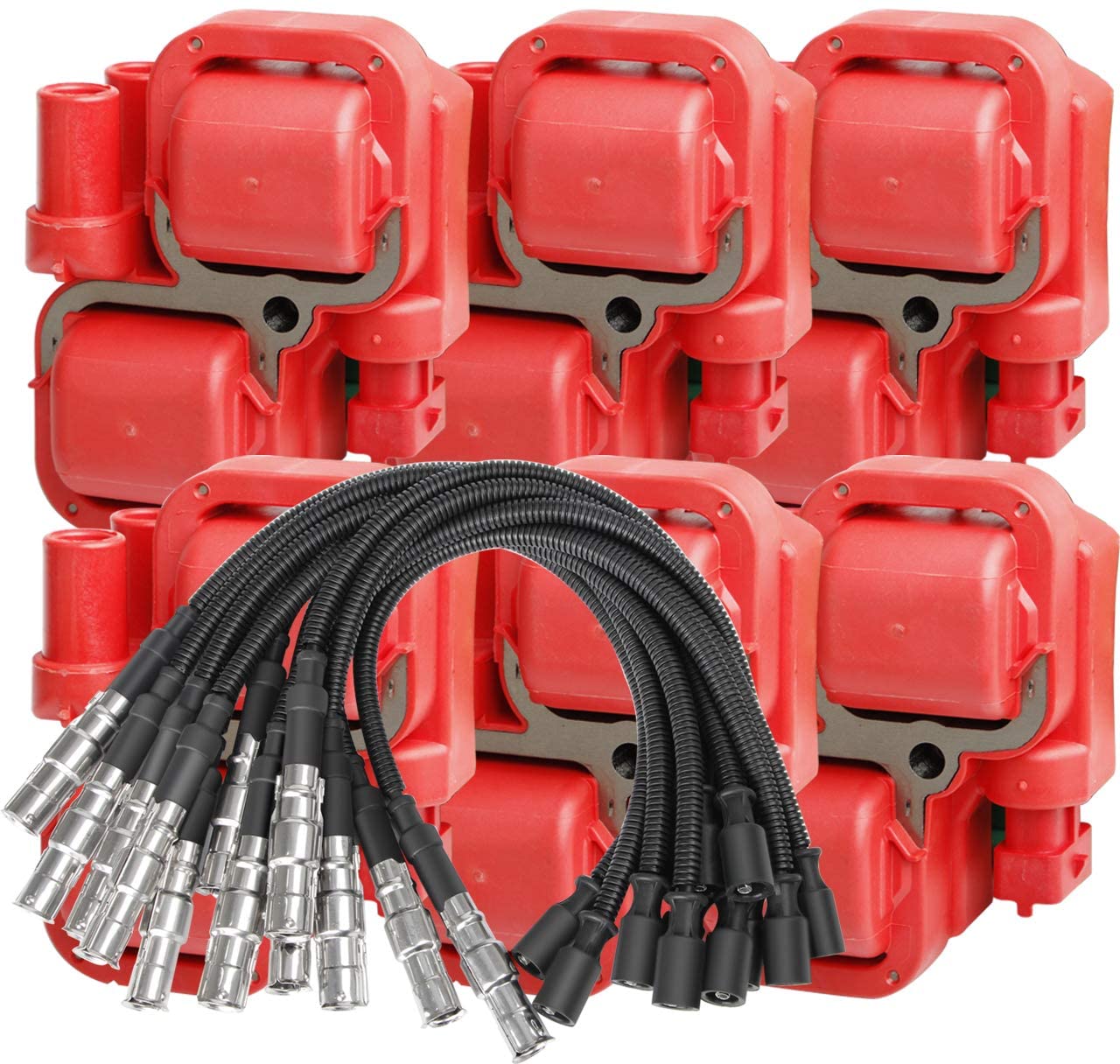CarBole Ignition Spark Coils Set Of 6 UF-359 + 12 Pcs Wires Set For Mercedes-Benz C CL CLK ML Class