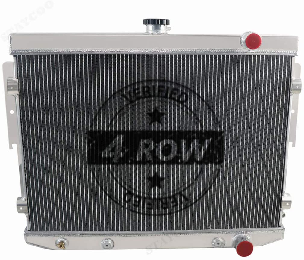 CoolingSky 62MM 4 Row Core Aluminum Radiator for 1974-78 New Yorker/Newport/Charger/Coronet/Monaco &75-78 Fury/73-74 Mopar Roadrunner Satellite L6 V8 Engine