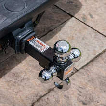 Towever 84180P 2 inches Class III/IV Trailer Hitch Tri Ball Mount with Hook (Hollow Shank Tow Hitch, Black&Chrome) Pin and Clip Included