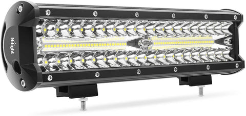 Nilight 18024C-A 420W 20Inch Triple Row Flood Spot Combo 42000LM Bar Driving Boat Led Off Road Lights for Trucks, 2 Years Warranty