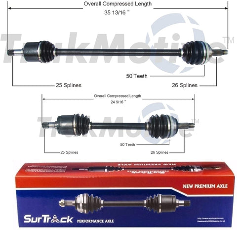 SurTrack Pair Set 2 Front CV Axle Shafts For Honda Civic del Sol Auto & Manual