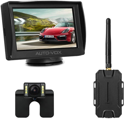 AUTO-VOX M1W Wireless Backup Camera Kit, Super Night Vision (6 LEDs) HD Rear View Camera for Truck, Sedan