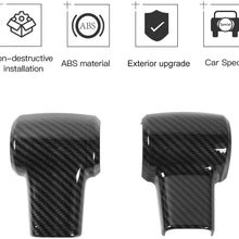 Car Gear Shift Knob Cover Trim Interior Accessories for Jeep Wrangler JK JKU 2007-2010 (Carbon Fiber Grain)