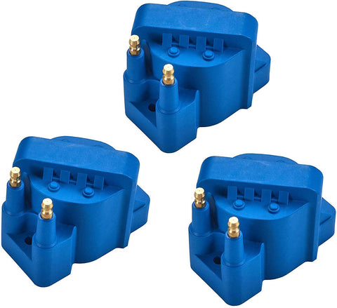 ENA High Performance Ignition Coil Pack of 3 compatible with 1986-2009 Buick Chevrolet Cadillac GMC Pontiac L4 V6