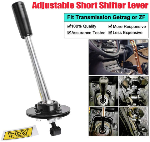 PQY Drift Tuning Adjustable Short Shifter Lever with Knob Compatible with 85-10 BMW E30 E36 E46 E34 E39 E6x Z3 BMW Gear Gearbox Transmission Getrag or ZF Racing & Daily (red) 178mm Handle