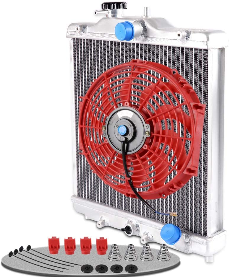 2 ROW Aluminum Radiator Replacement For HONDA CIVIC D15/D16 EG EK 1992-2000 + 12