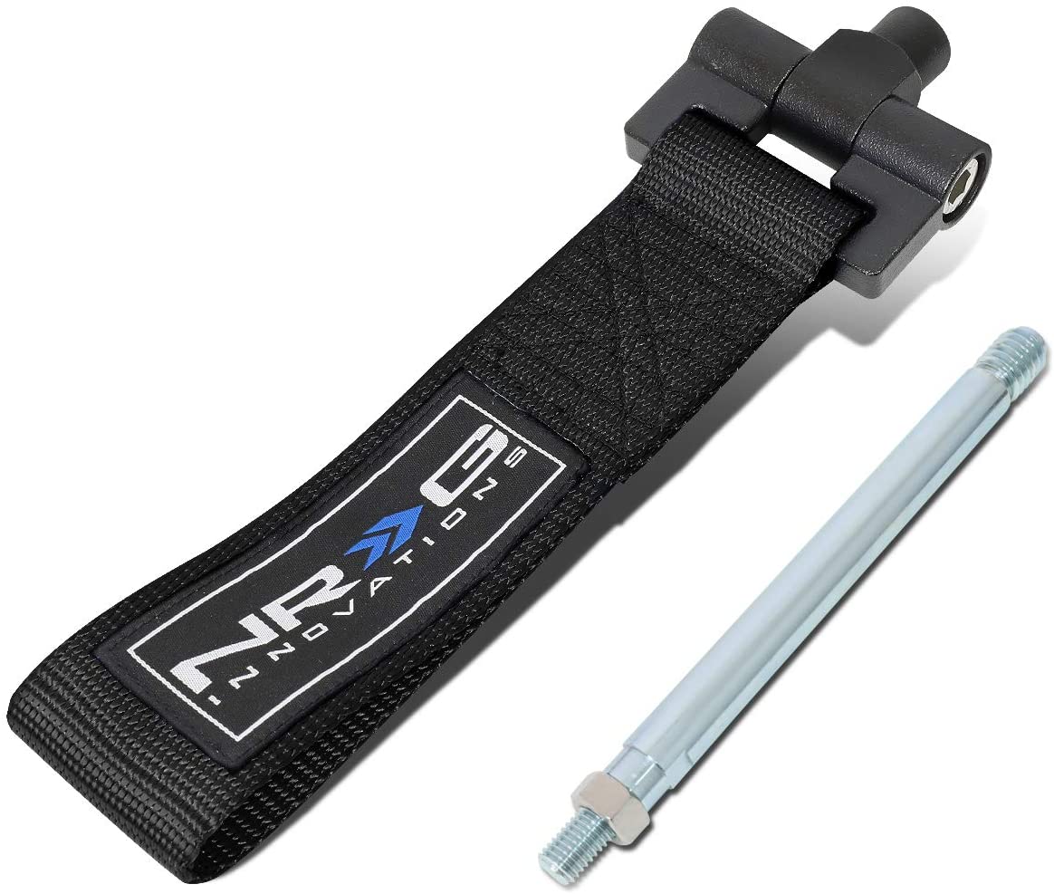 TOW-180BK Front Bumper Tow Strap Towing Hook Belt Replacement for VW Cabrio 99-02 /Jetta Golf 99-05