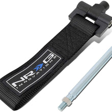 TOW-180BK Front Bumper Tow Strap Towing Hook Belt Replacement for VW Cabrio 99-02 /Jetta Golf 99-05