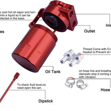 SPEEDWOW Aluminum Oil Catch Can Tank Filter Baffled With Breather Filter And Hose Kit Universal (Blue)