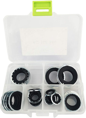 Wisepick AC Compressor Seals 30PCS A/C Gasket Assortment Air Conditioning Compressor Port Seal Washer Kit