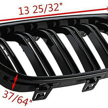 TERUIXI 1 Pair Black 3 Series Kidney Grille for 2012 2013 2014 2015 2016 2017 2018 F30 F31 Front Bumper Grill Gloss
